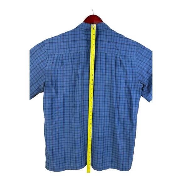 Quiksilver Waterman Shirt Mens XL Blue Check Short Sleeve Beach Tropical Pocket - Picture 7 of 11